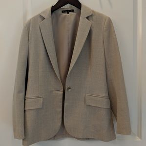 Theory Tan Wool Skirt Suit - petite